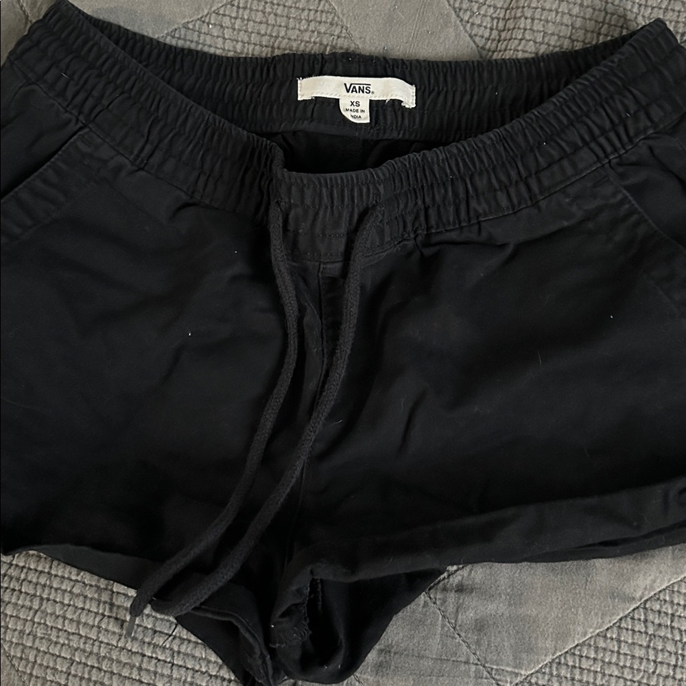 Vans Jet Black Elastic Waist Shorts